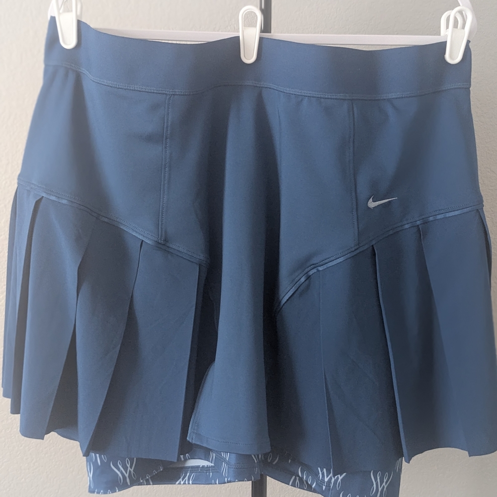 Nike Navy Blue Pleated Athletic Skort with Built-In Shorts